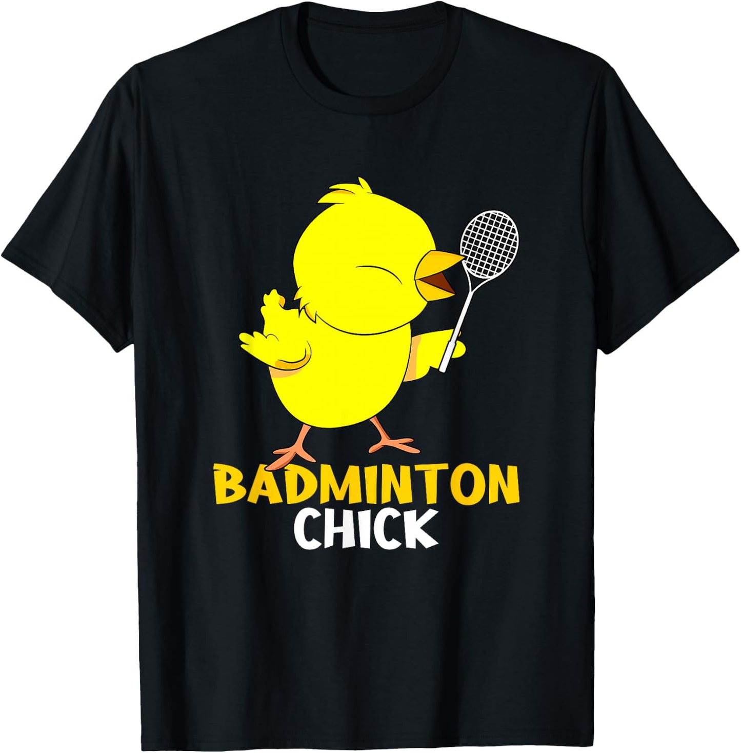 Badminton Chick Chicken Birdie Women Badminton T-Shirt - T-Shirt | Black