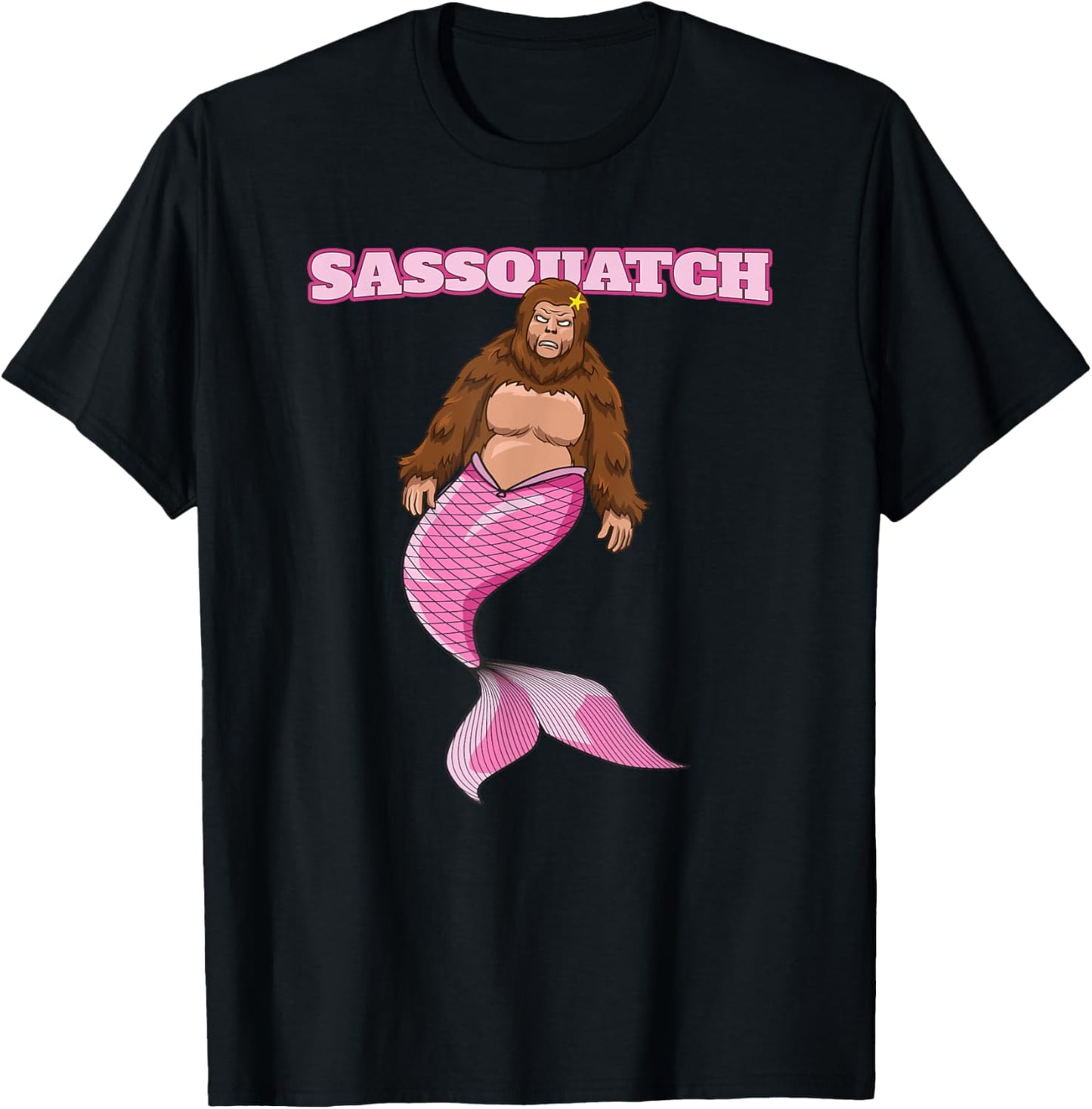 Sassquatch - Funny Bigfoot Mermaid T-Shirt - T-Shirt | Black