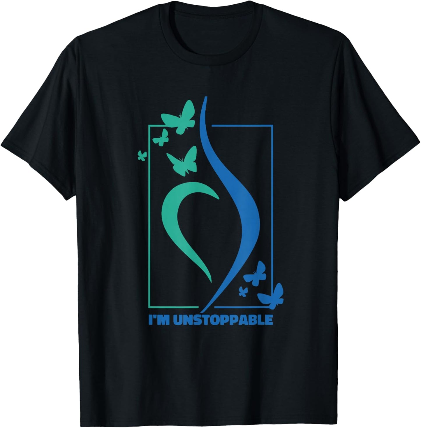 Eating Disorder Awareness Unstoppable Affirmation Strength T-Shirt - T-Shirt | Black