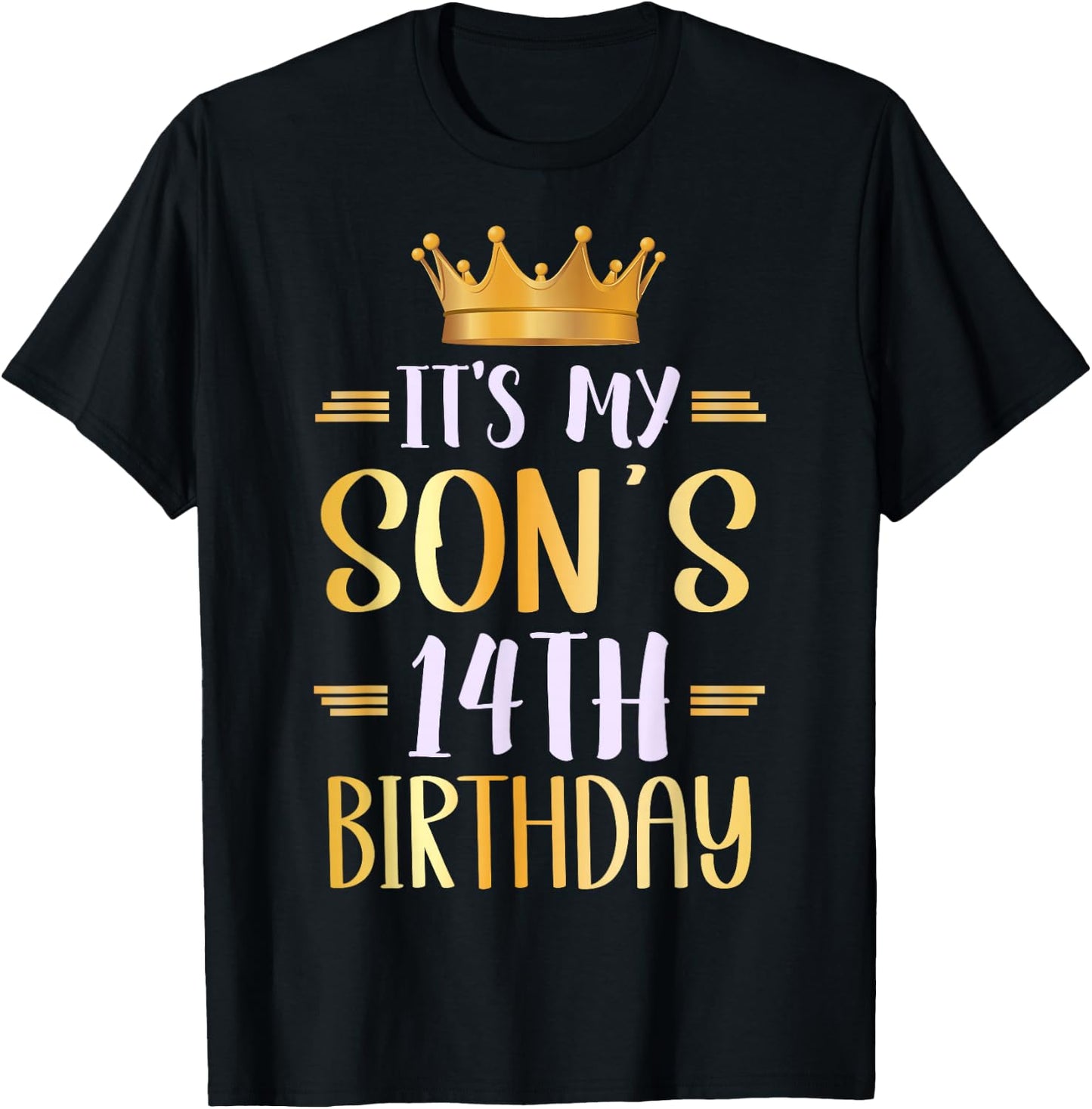 It's My Son's 14th Birthday Happy 14 Years Old T-Shirt - T-Shirt | Black