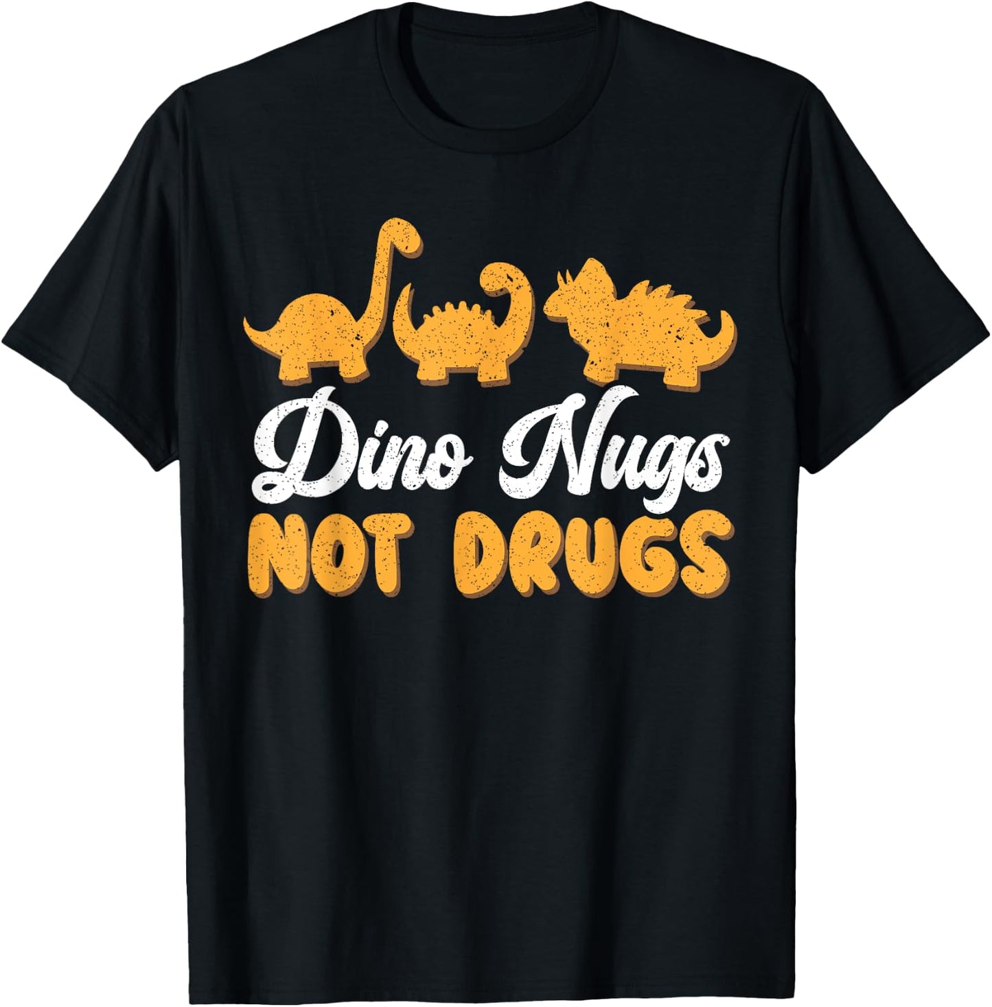 Dino Nugs Chicken Nugget Nuggy Fried Snack T-Shirt - T-Shirt | Black
