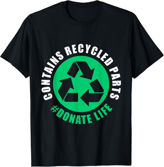 Contains Recycled Part Lung Liver Kidney Transplant T-Shirt - T-Shirt | Black