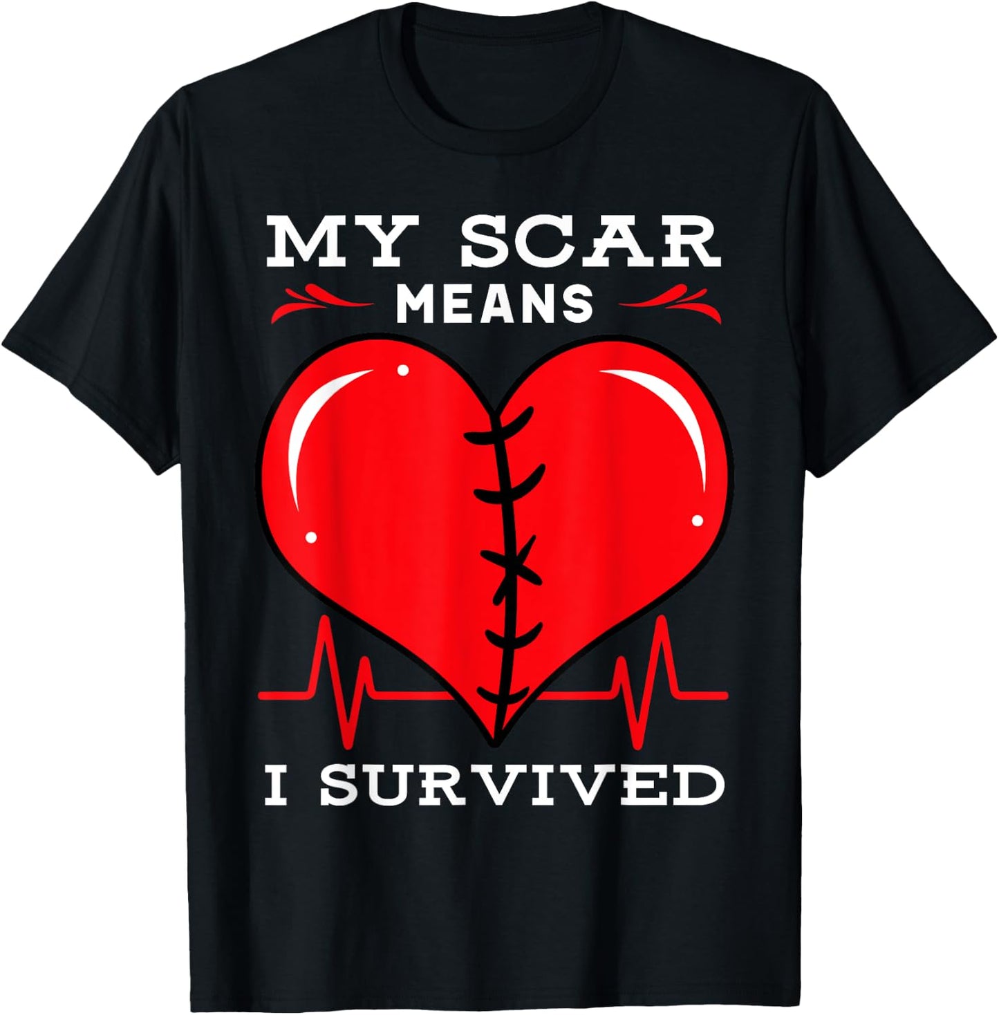 Open Heart Surgery Coronary Bypass Artery Stent Patients TR T-Shirt - T-Shirt | Black