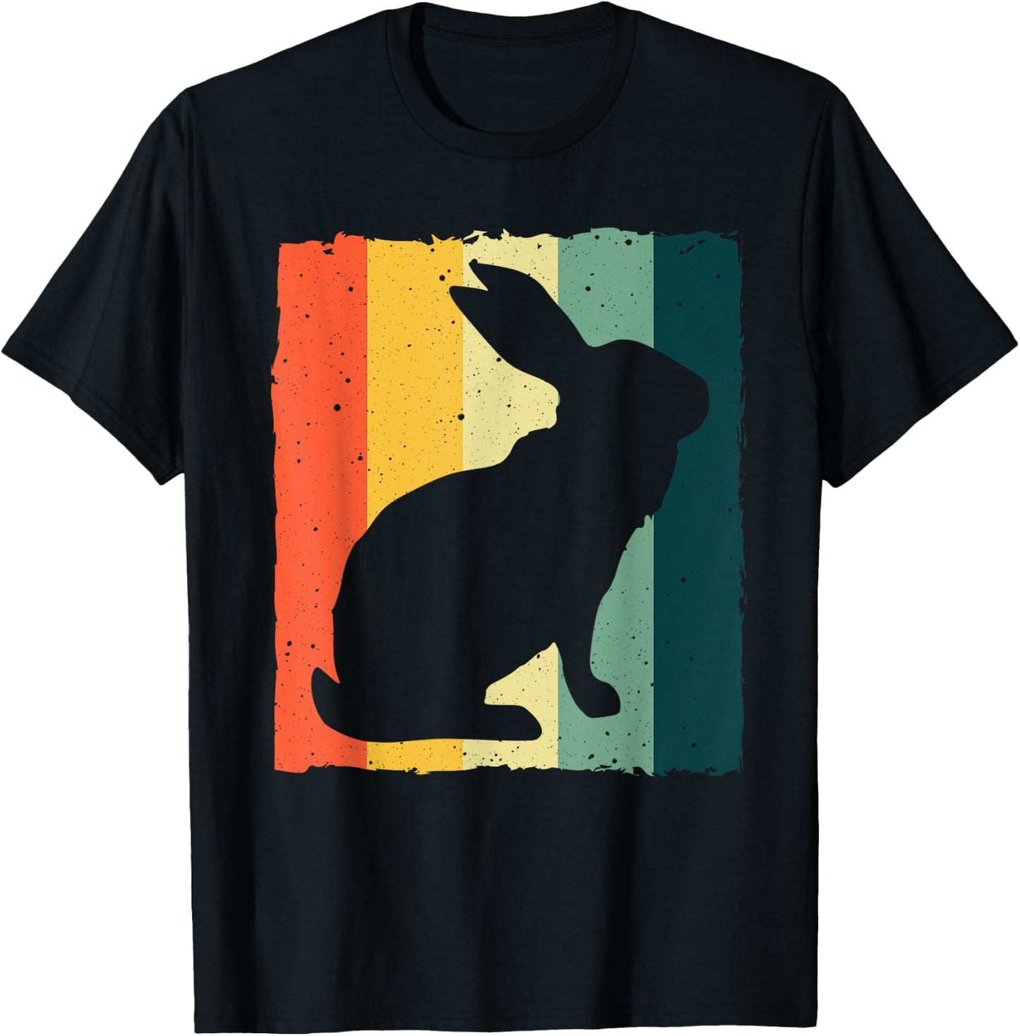 Vintage Rabbit Design Bunny Lover Men Women Boys Girls Kids T-Shirt - T-Shirt | Black