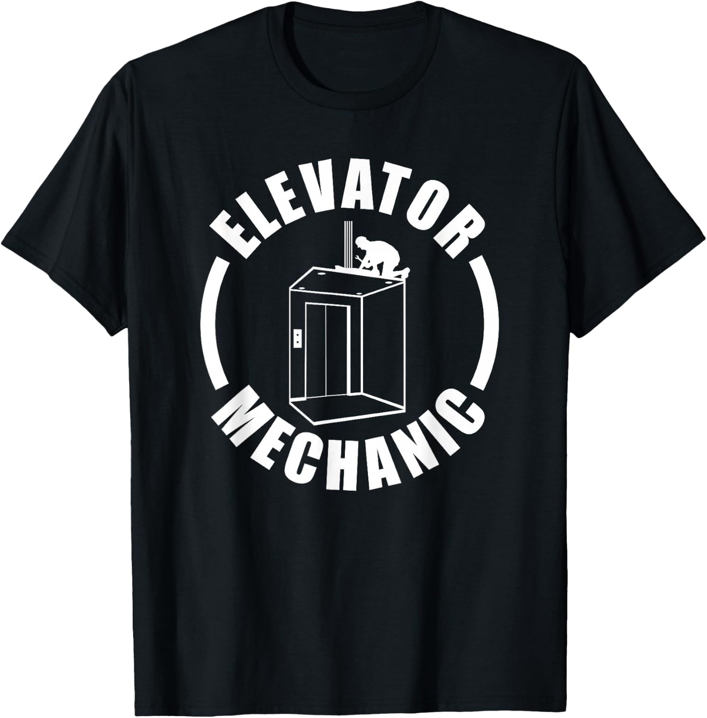 Elevator Mechanic Service Maintenance T-Shirt - T-Shirt | Black