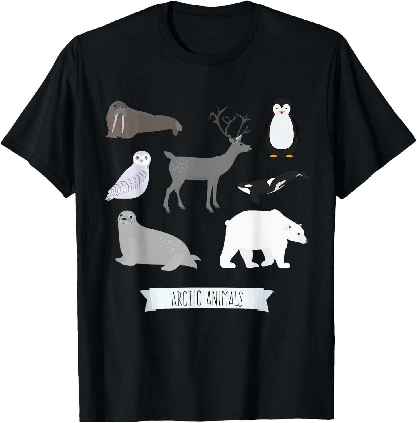 Arctic Animals Gift Walrus Penguin Polar Bear Arctic Kids T-Shirt - T-Shirt | Black