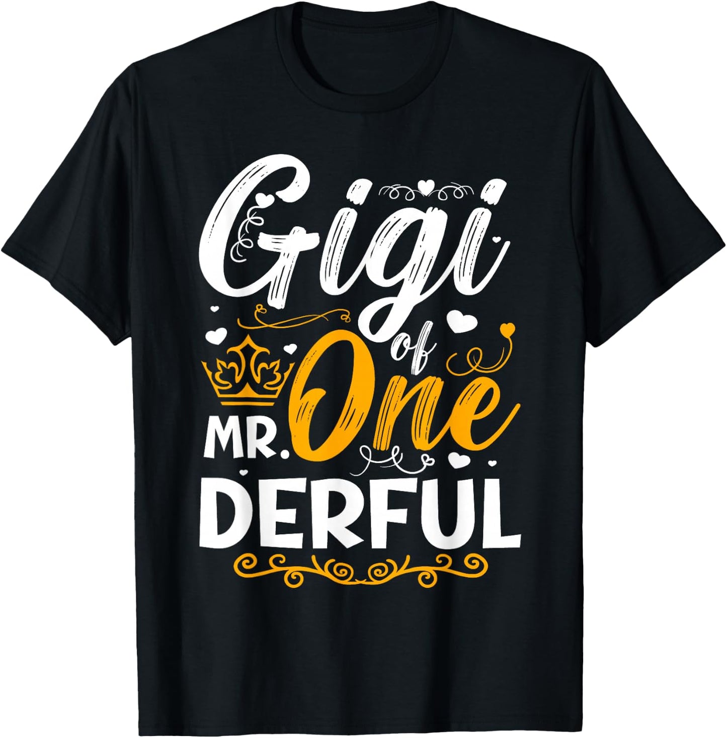 Gigi of Mr One Derful Party Matching Family 1st Birthday T-Shirt - T-Shirt | Black