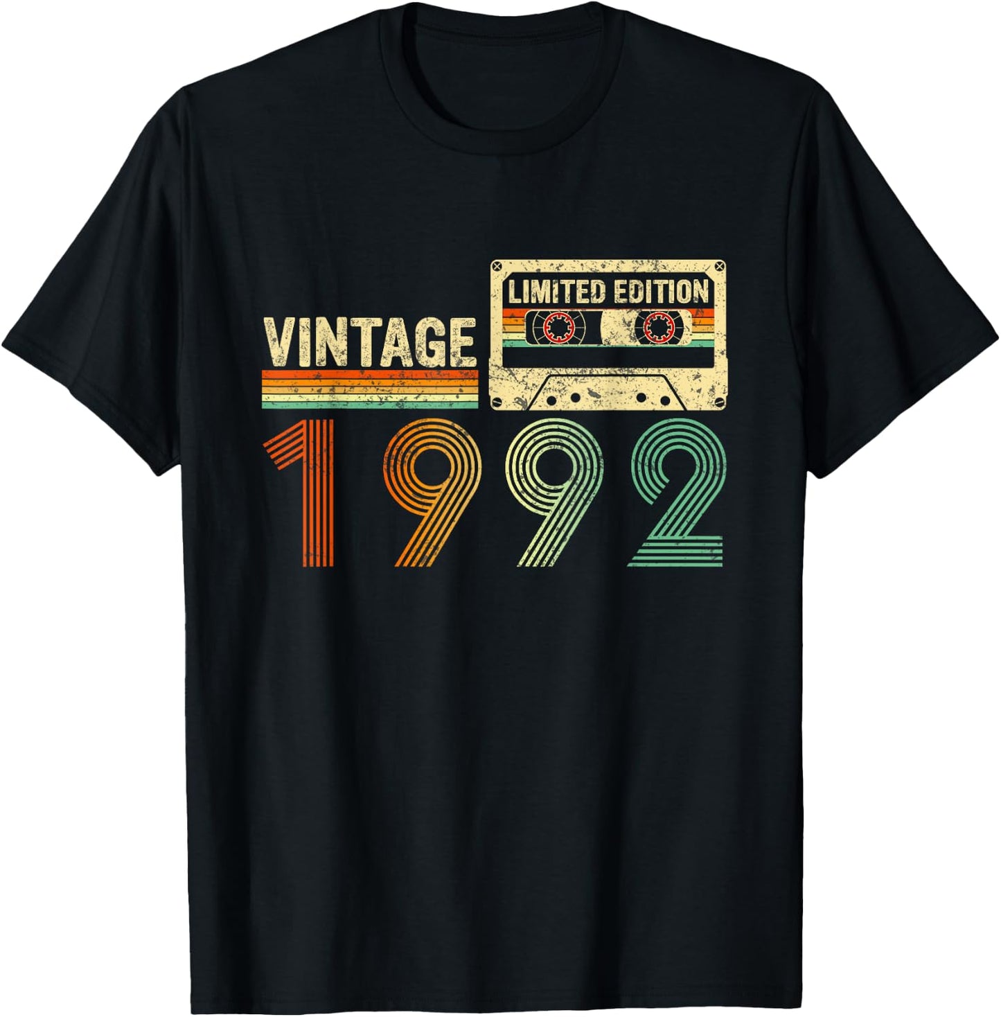 30 Year Old Gifts Vintage 1992 30th Birthday Cassette Tape T-Shirt - T-Shirt | Black