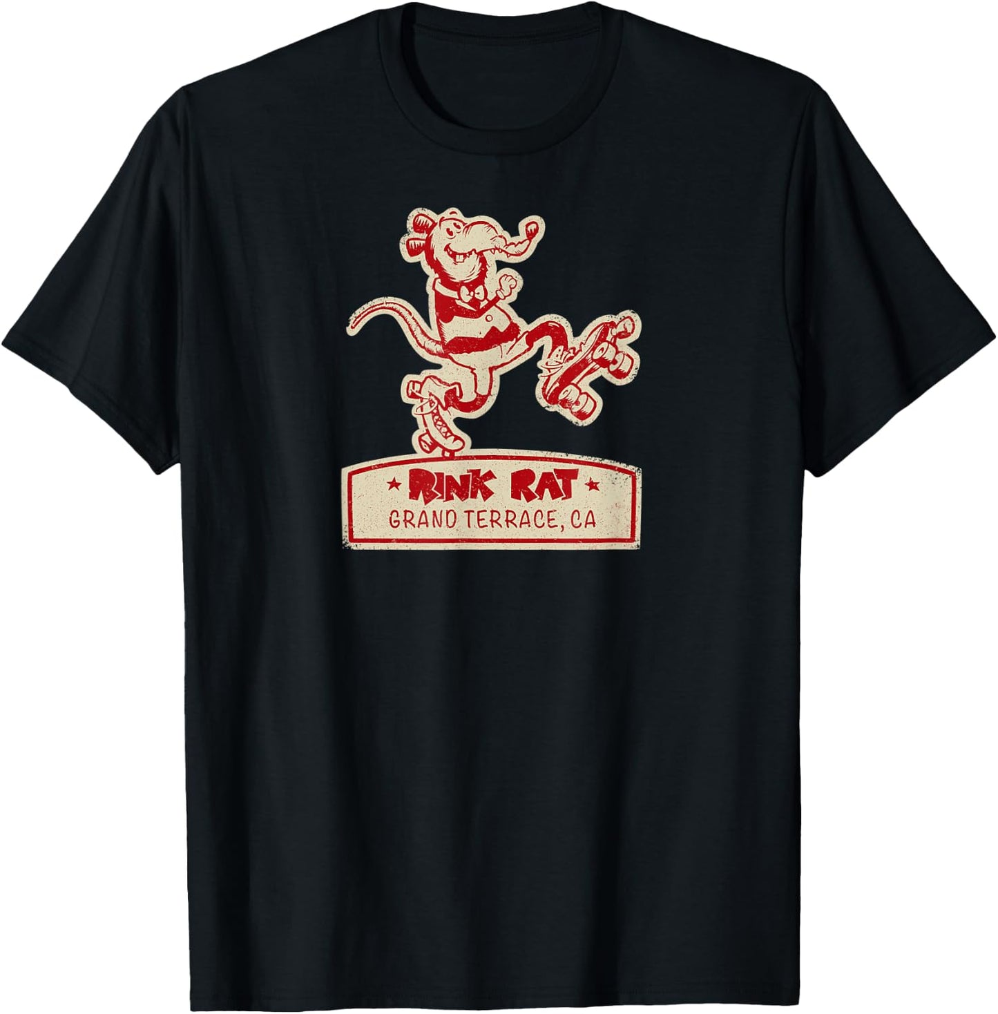 Vintage Rollerskating Rink Rat - Grand Terrace T-Shirt - T-Shirt | Black