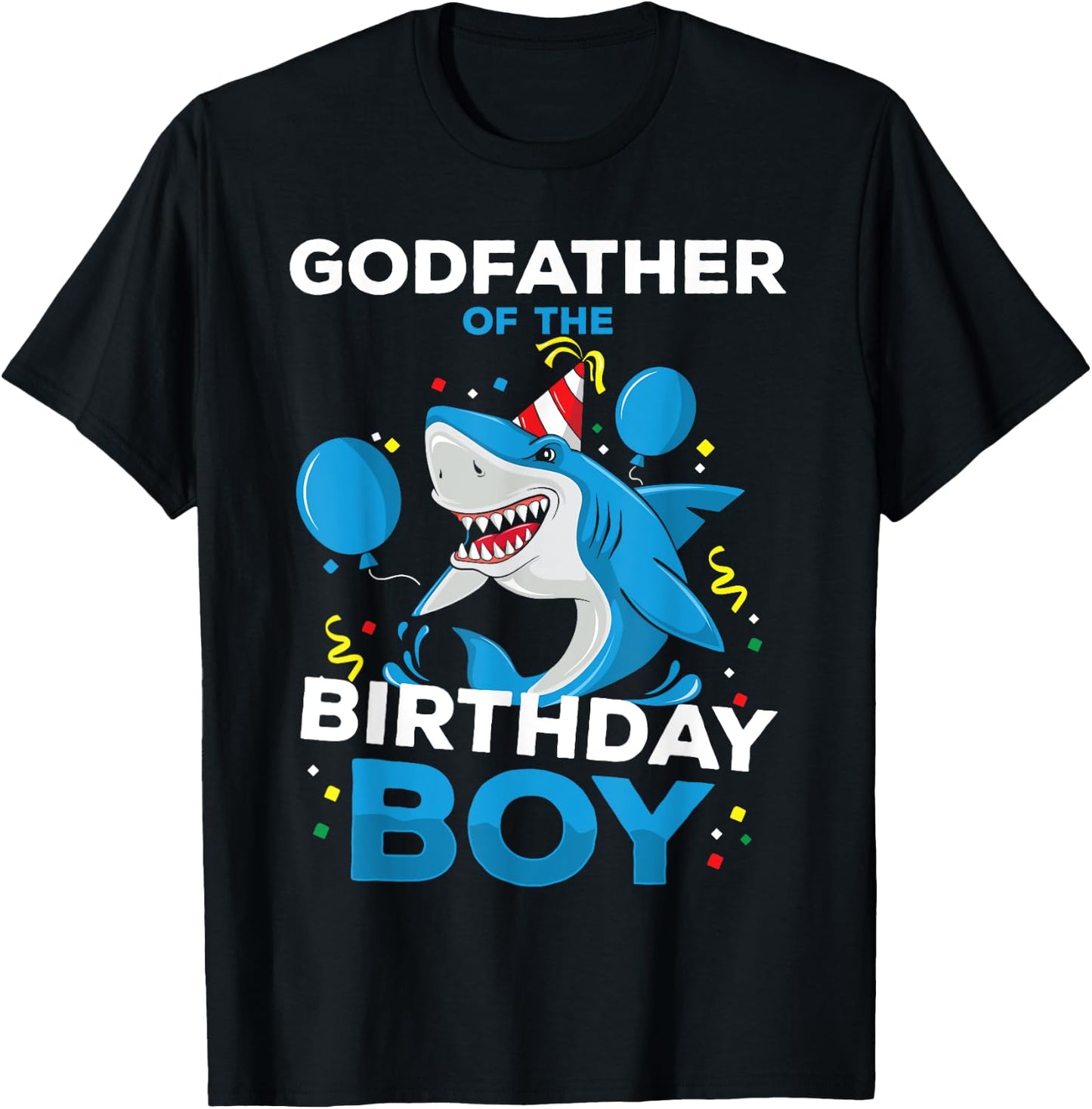 Godfather of The Birthday Boy Shark Ocean Matching Family T-Shirt - T-Shirt | Black