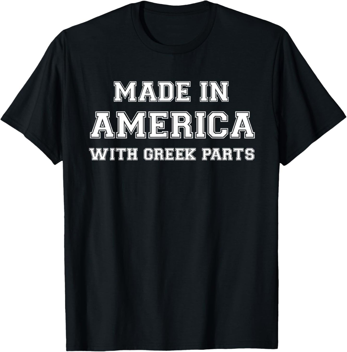 MADE IN AMERICA WITH GREEK PARTS Greece USA T-Shirt - T-Shirt | Black