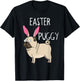 Easter Puggy Cute Dog Pug Holiday T-Shirt - T-Shirt | Black