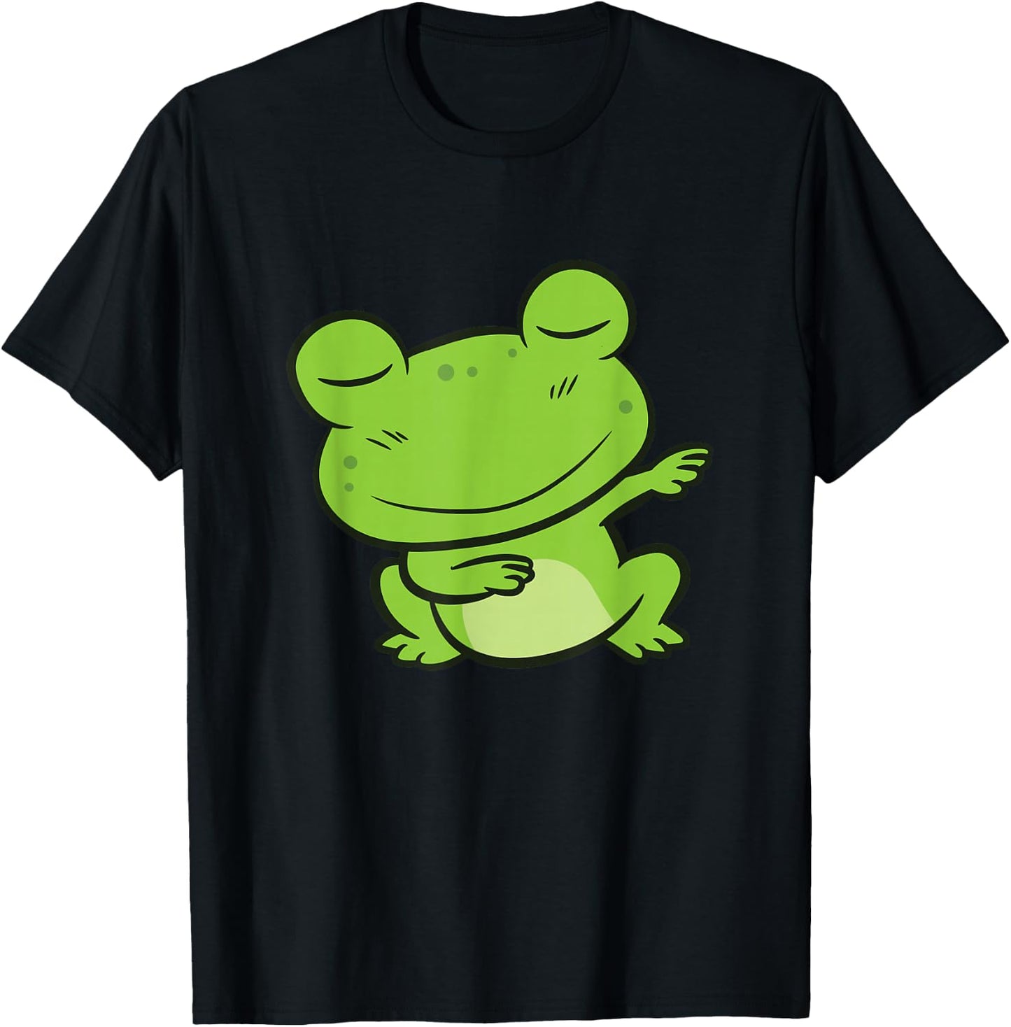 Cute Frog Dabbing Dancing Frog T-Shirt - T-Shirt | Black