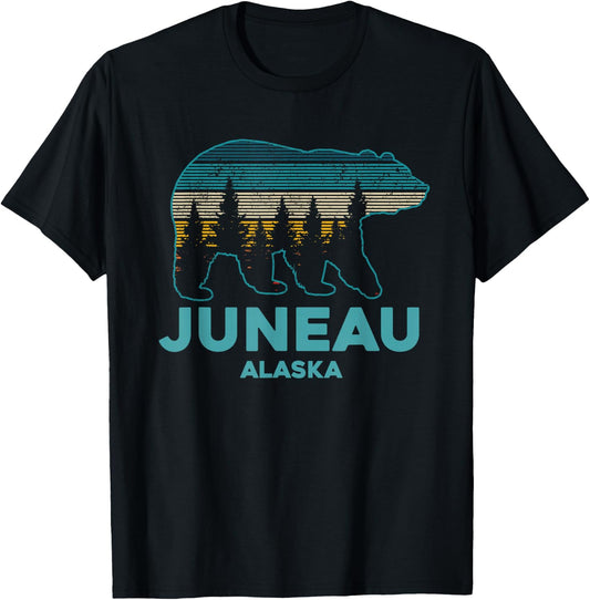 Juneau Alaska Grizzly Bear Souvenir T-Shirt - T-Shirt | Black