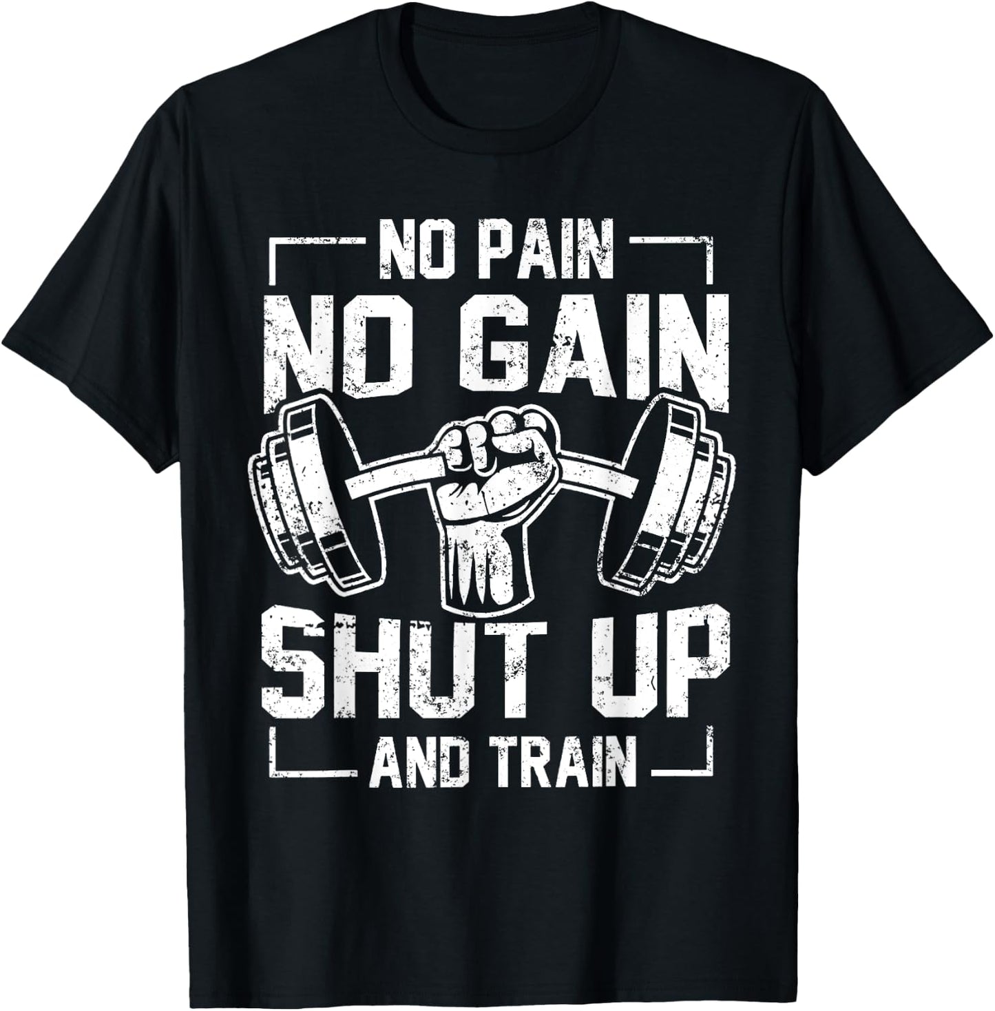 No Pain No Gain Funny Gym Workout Fitness Coach Trainer T-Shirt - T-Shirt | Black