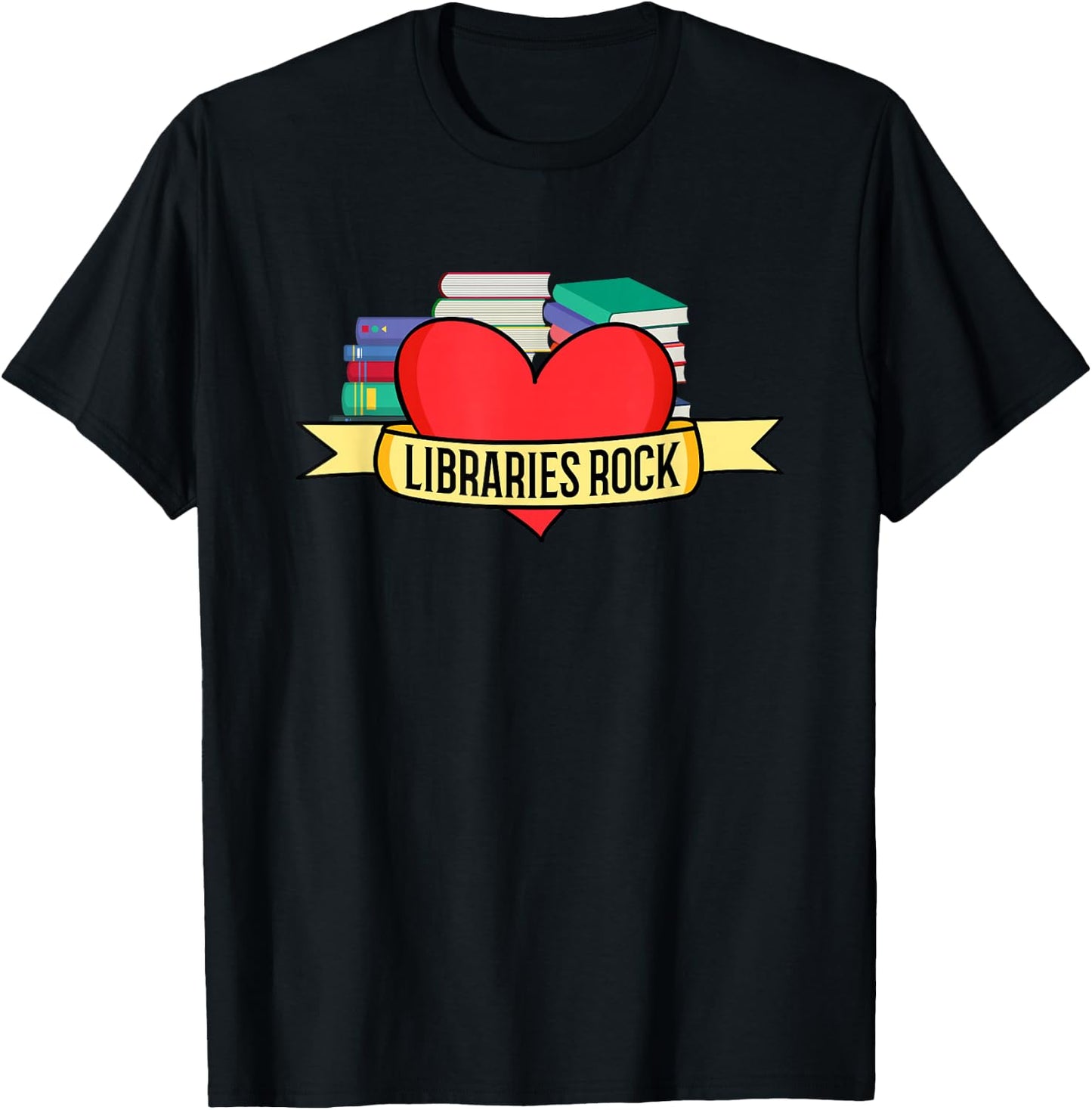 Funny Librarian Library Assistant Libraries Rock Book Lover T-Shirt - T-Shirt | Black