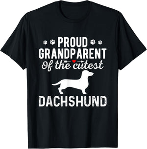 Proud Dachshund Grandparents Of The Cutest Dachshund Dog Women T-Shirt - T-Shirt | Black