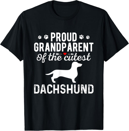 Proud Dachshund Grandparents Of The Cutest Dachshund Dog Women T-Shirt - T-Shirt | Black