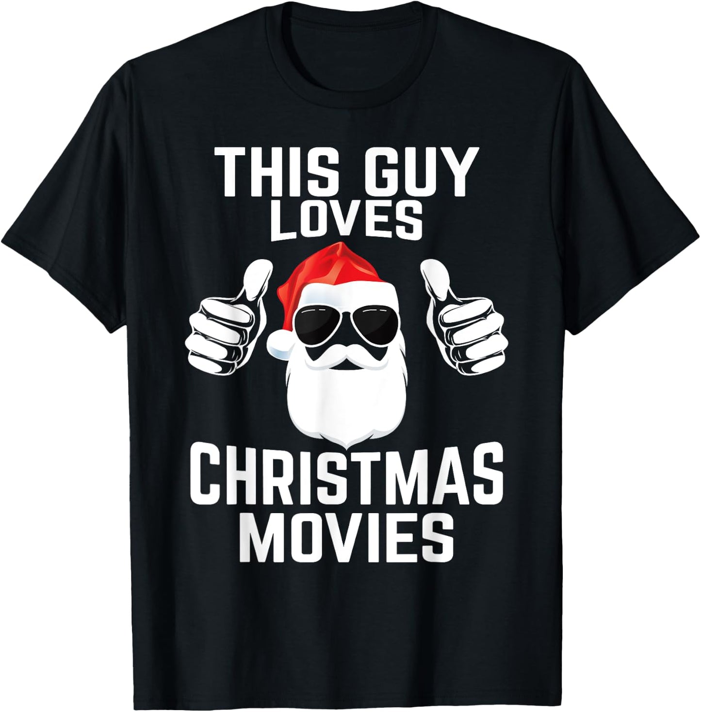This Guy Loves Christmas Movies Shirt Men Funny Xmas Movies T-Shirt - T-Shirt | Black