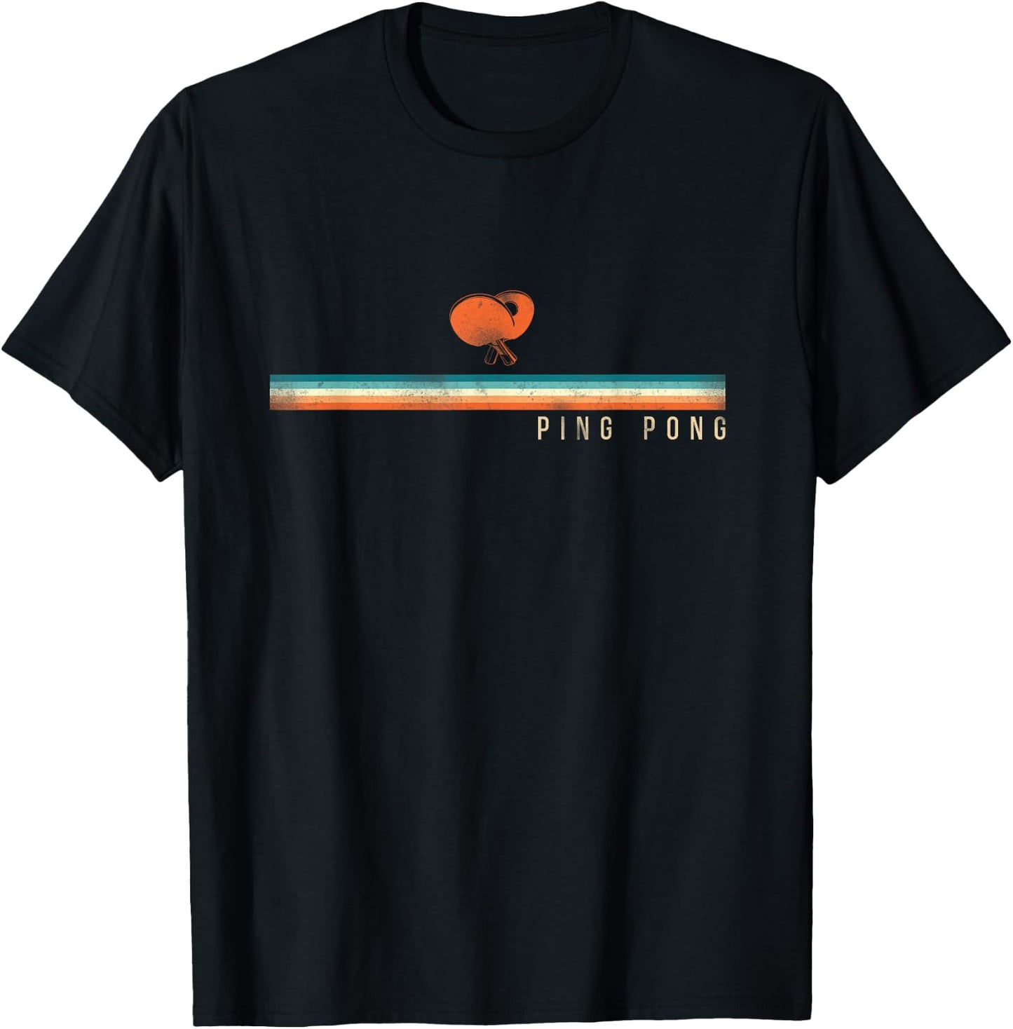 Ping Pong Table Tennis Retro Vintage Ping Pong T-Shirt - T-Shirt | Black