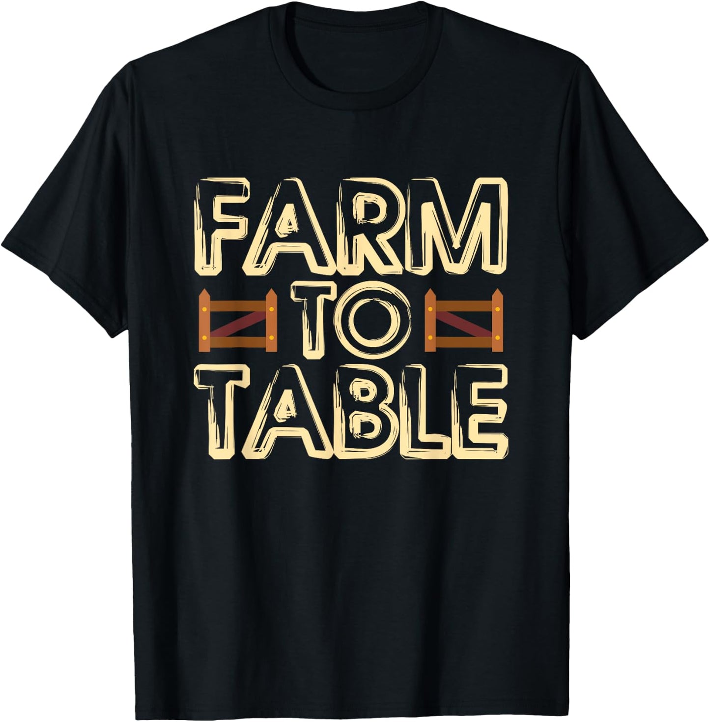 Farm to Table Eat Local Real Food T-Shirt - T-Shirt | Black