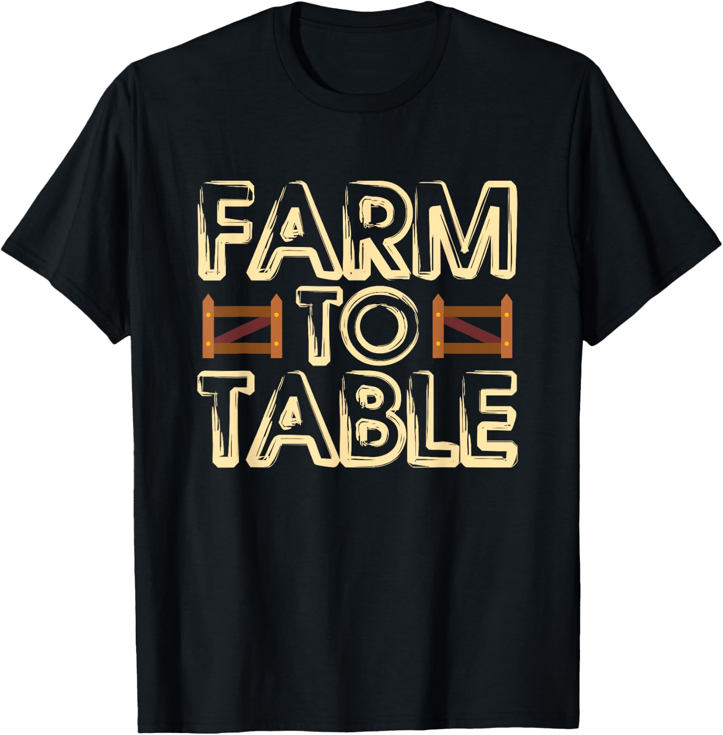 Farm to Table Eat Local Real Food T-Shirt - T-Shirt | Black