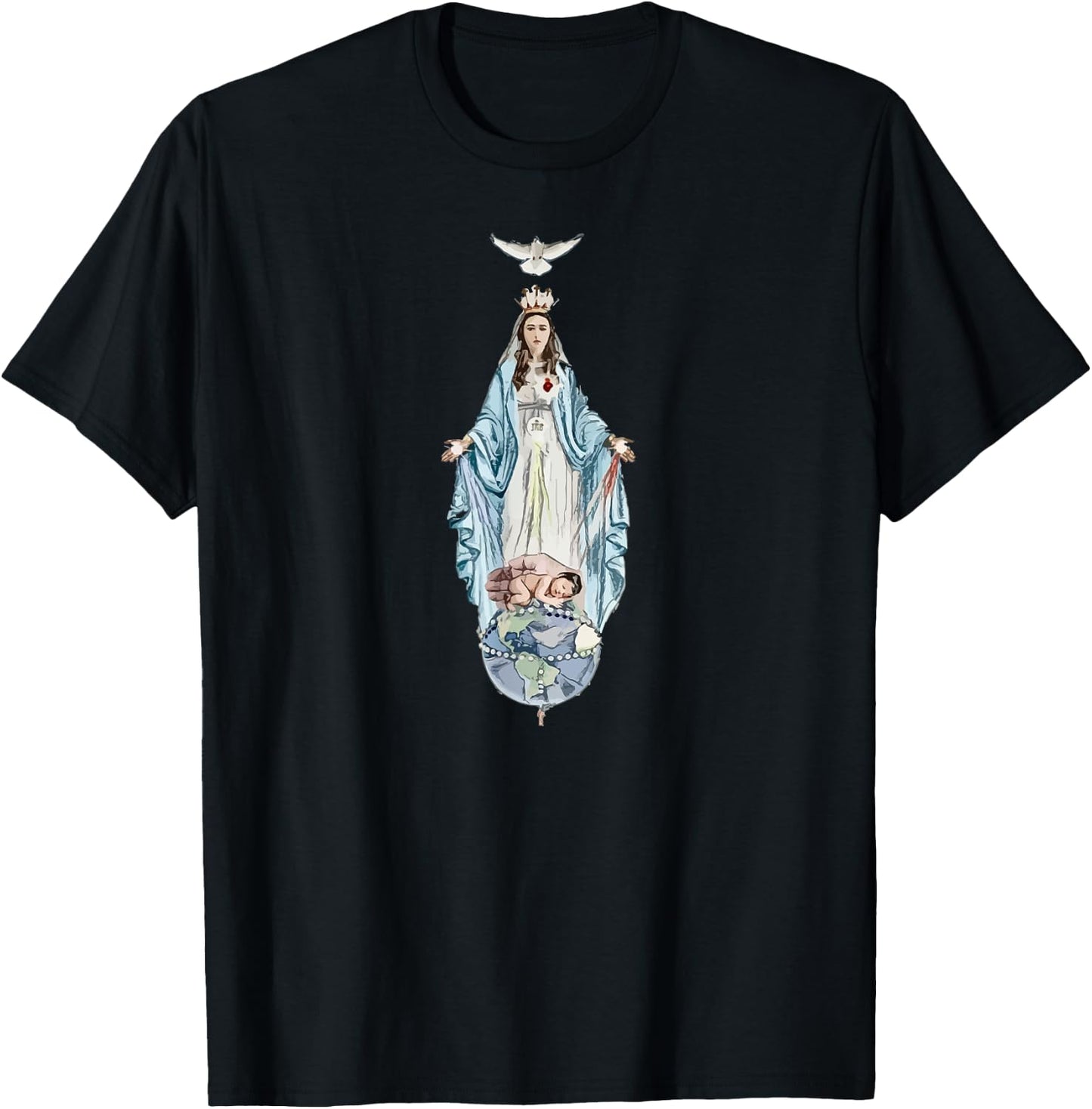 Queen and Mother of the End Times Our Lady Virgin Mary T-Shirt - T-Shirt | Black