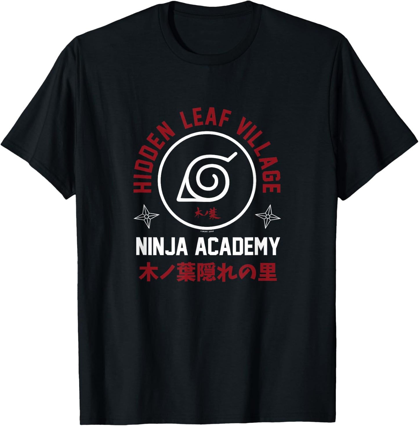 Naruto Shippuden Ninja Academy Varsity Logo Anime T-Shirt - T-Shirt | Black