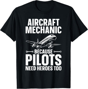 Cool Aircraft Mechanic Art Women Aircraft Technician T-Shirt - T-Shirt | Black