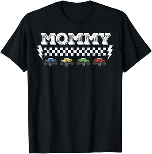 Mommy Monster Truck Matching Family Mommy Birthday Squad T-Shirt - T-Shirt | Black