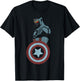 Marvel Avengers Sam Wilson Captain America Portrait T-Shirt - T-Shirt | Black