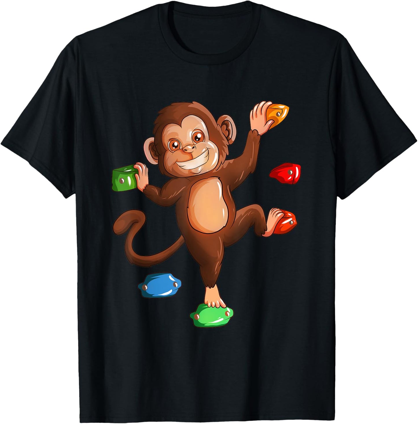 Climbing Monkey Monkey Children Climbing Forest Bouldering T-Shirt - T-Shirt | Black