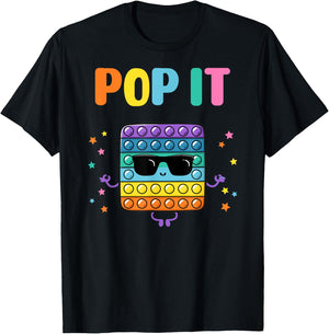 Pop It for toddler kids child - Pop It fidget toy boy girl T-Shirt - T-Shirt | Black