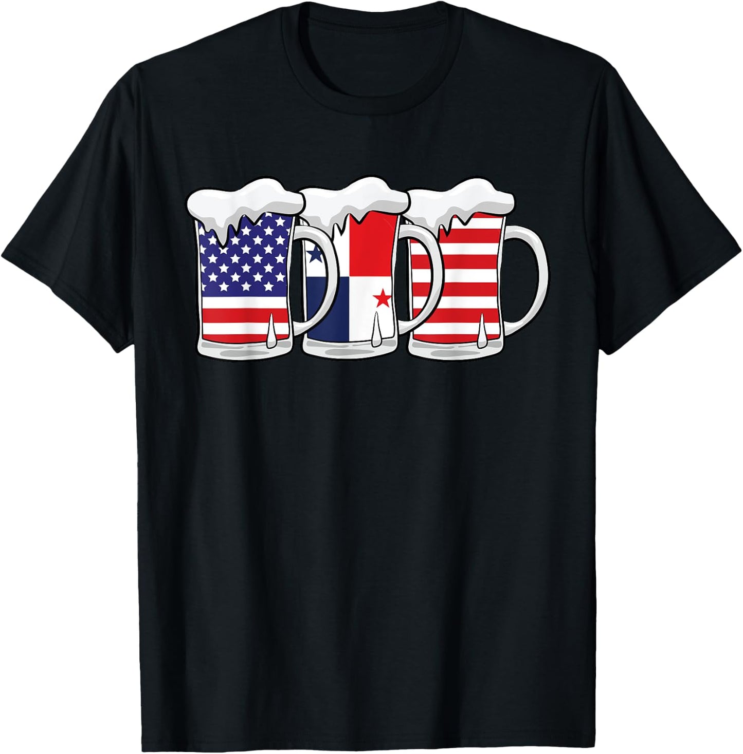 Beer USA Panama USA Panama Flag T-Shirt - T-Shirt | Black