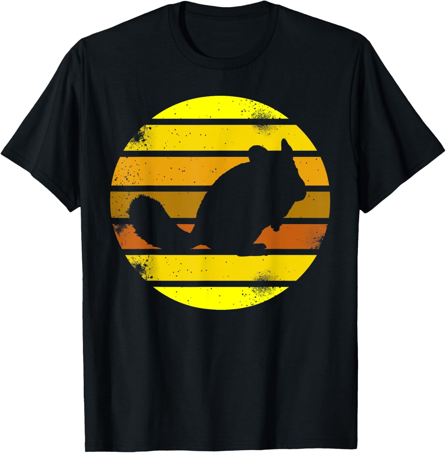 Retro Style Chinchilla Silhouette Vintage T-Shirt - T-Shirt | Black