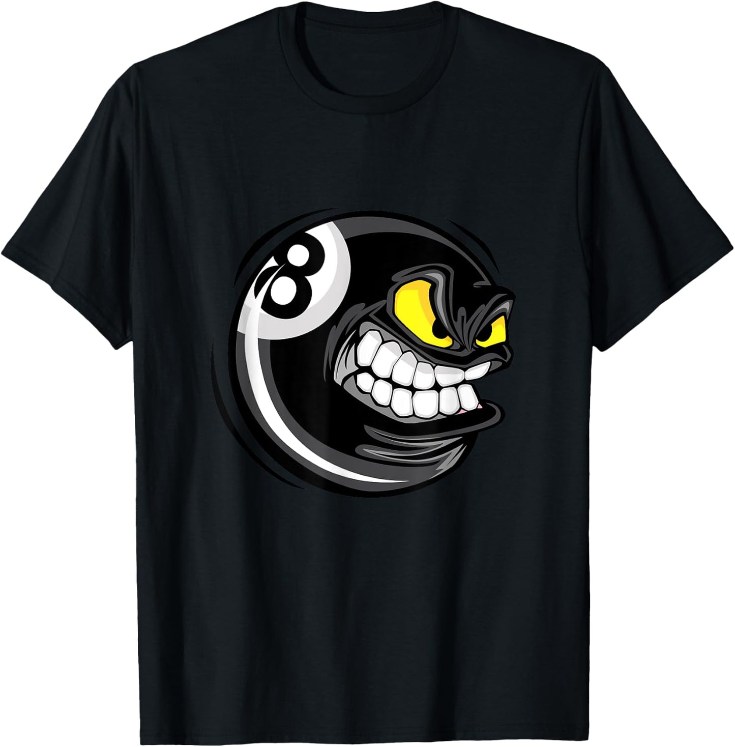 Enjoy Cool Pool Billiards Angry 8 Ball Graphic Designs T-Shirt - T-Shirt | Black