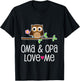 Kids Oma and Opa Love Me Granddaughter Owl T-Shirt - T-Shirt | Black