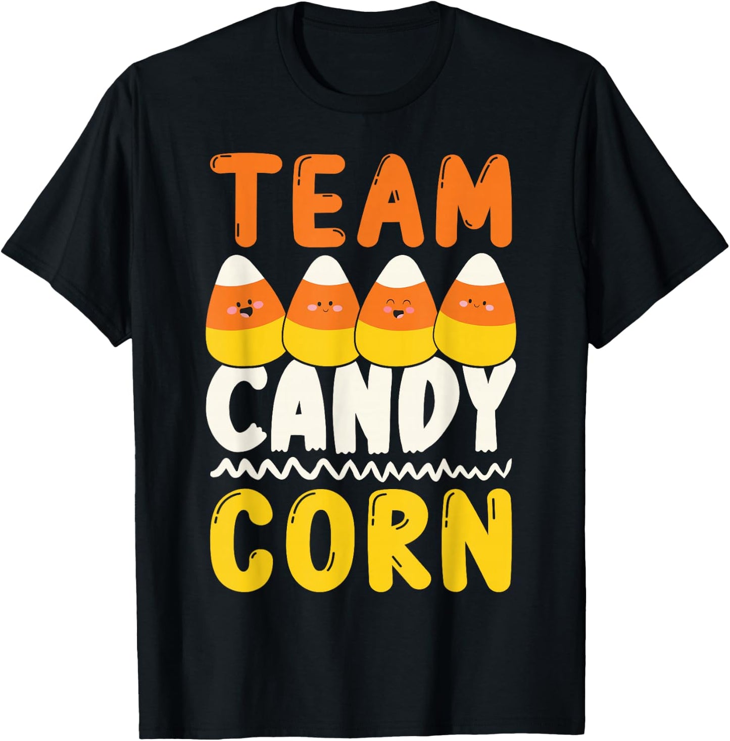 Team Candy Corn Funny Halloween Scary Lazy Costume Kids T-Shirt - T-Shirt | Black