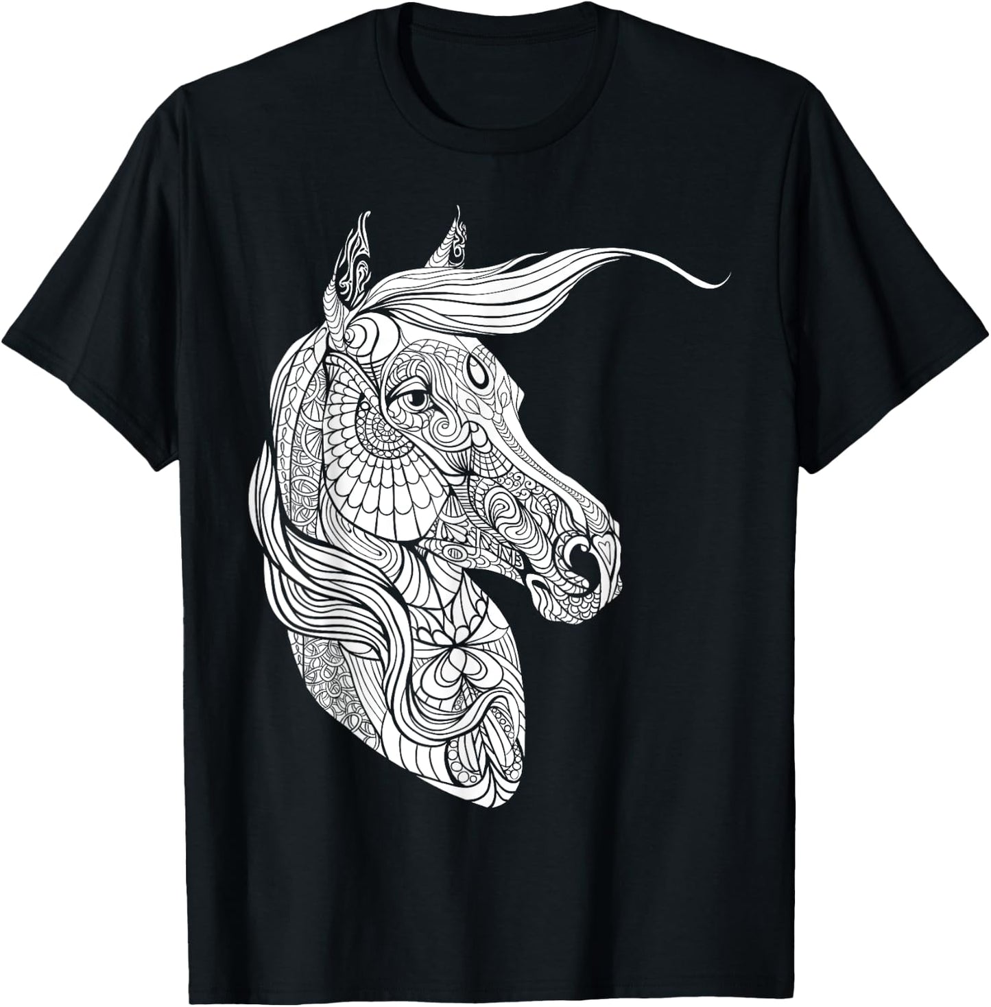 Cute horse to paint and colour for children T-Shirt - T-Shirt | Black