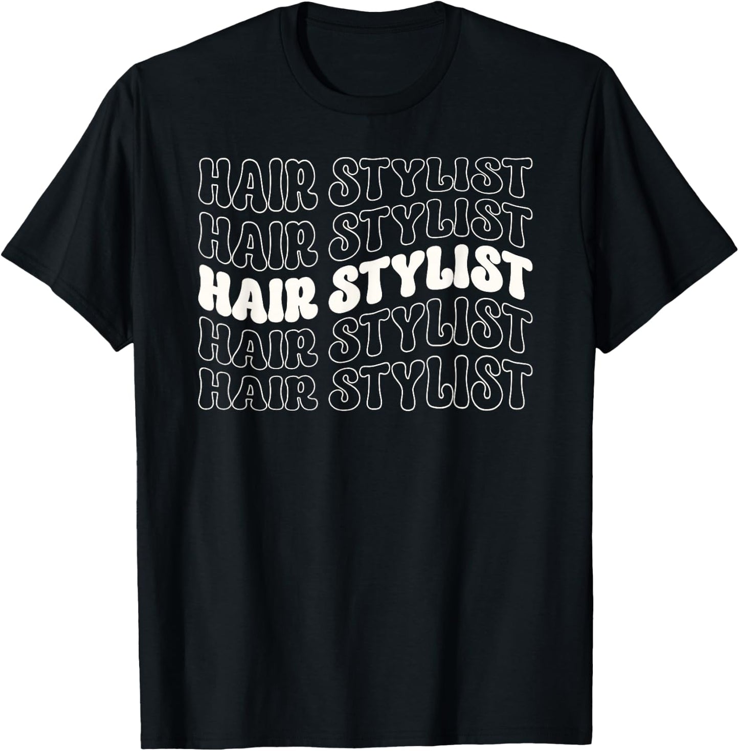 Hair Stylist Retro Groovy Hairdresser Salon Men Women Barber T-Shirt - T-Shirt | Black