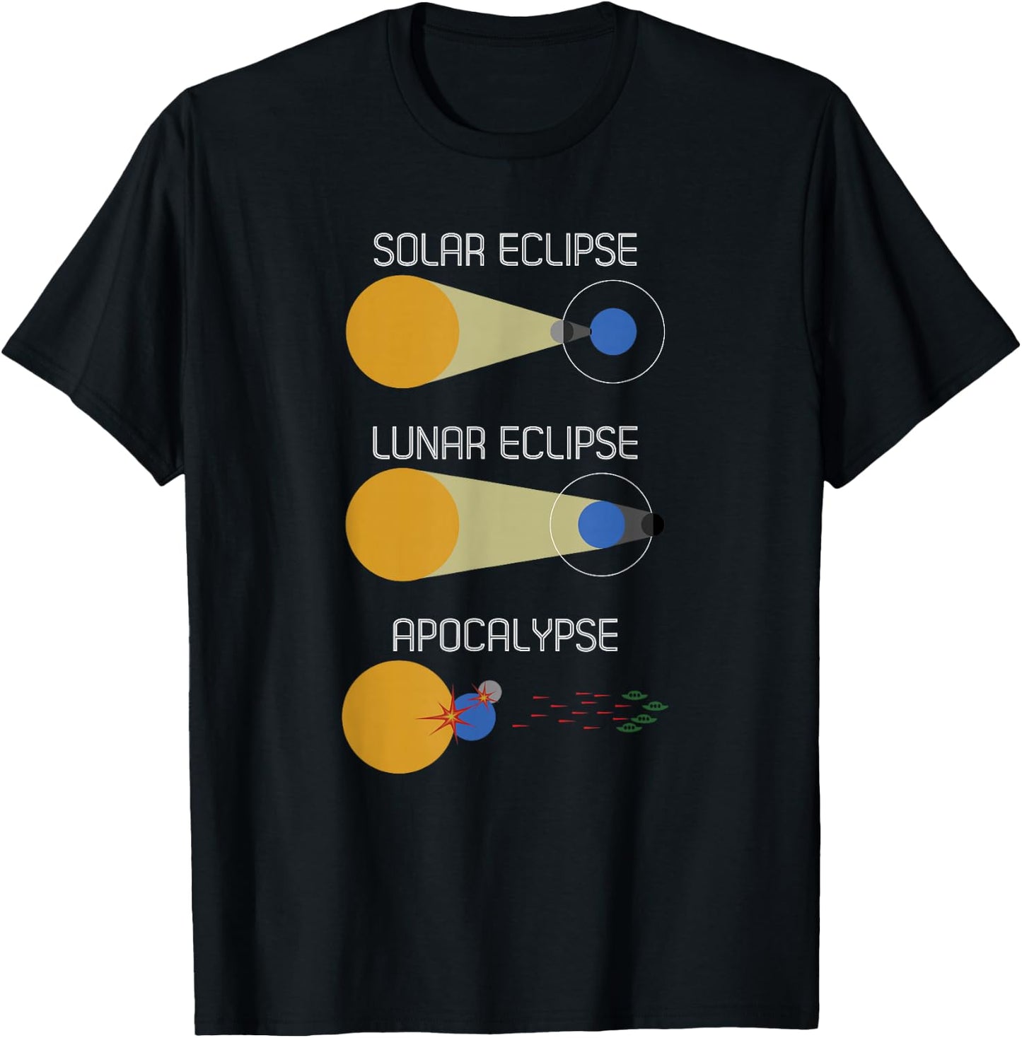 Eclipse Or Apocalypse: Funny Solar Eclipse Science T-Shirt - T-Shirt | Black