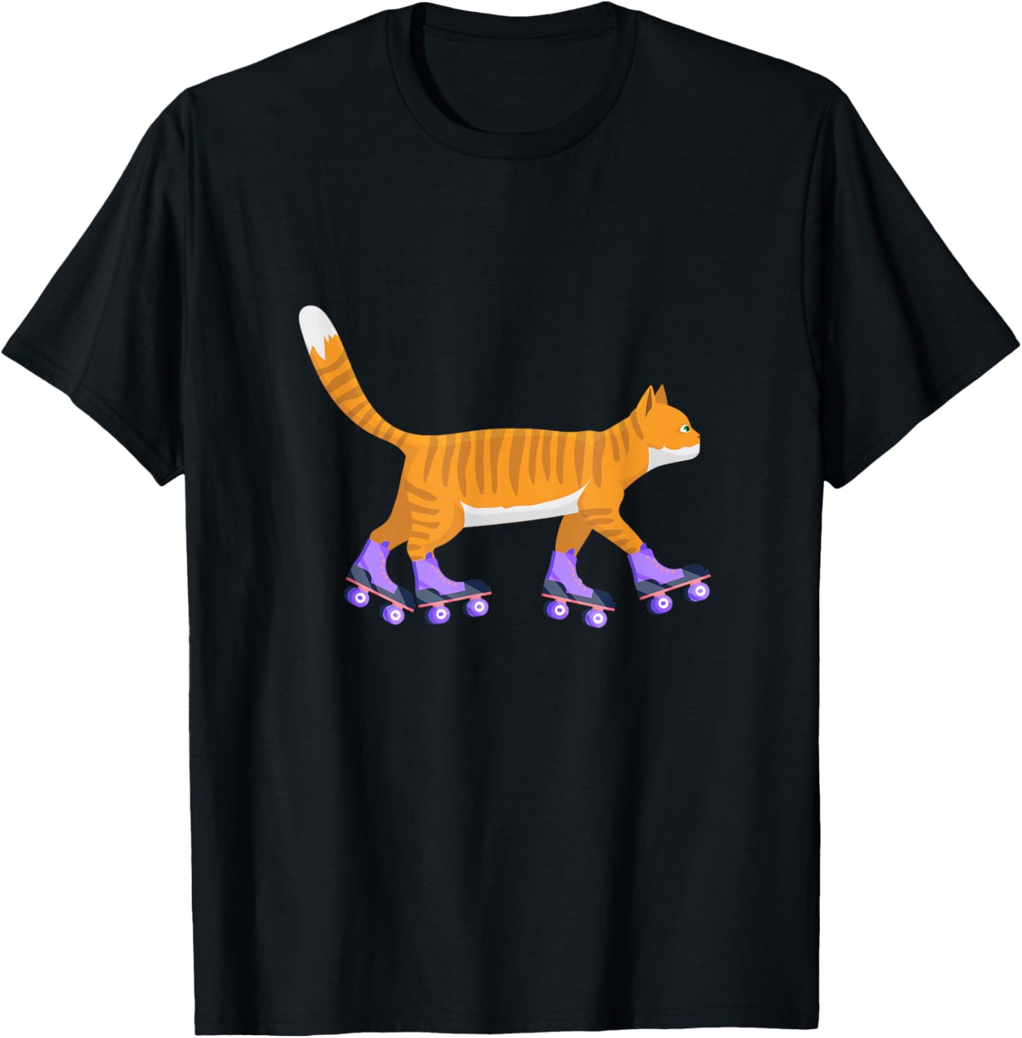 Skater Cat Inline Skateboard Skates Skates Animal Fan Gift T-Shirt - T-Shirt | Black