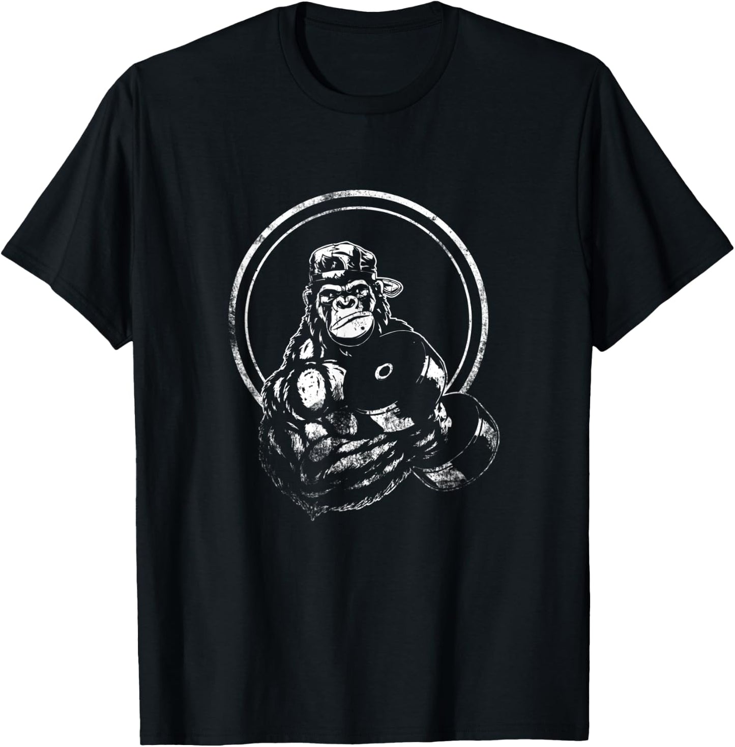 Gorilla Strength Weight Lifter Gym Body Builder Workout T-Shirt - T-Shirt | Black