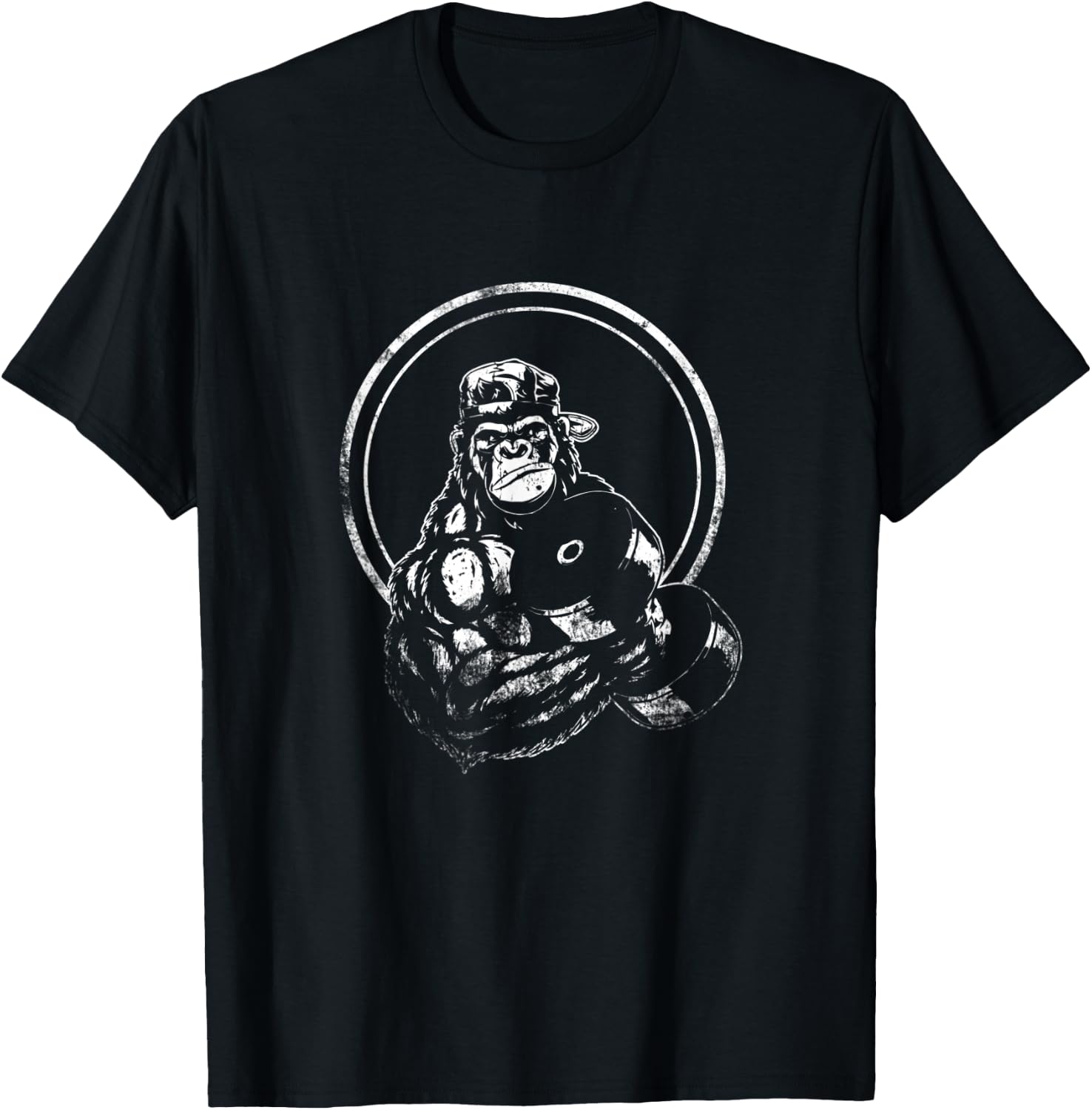 Gorilla Strength Weight Lifter Gym Body Builder Workout T-Shirt - T-Shirt | Black