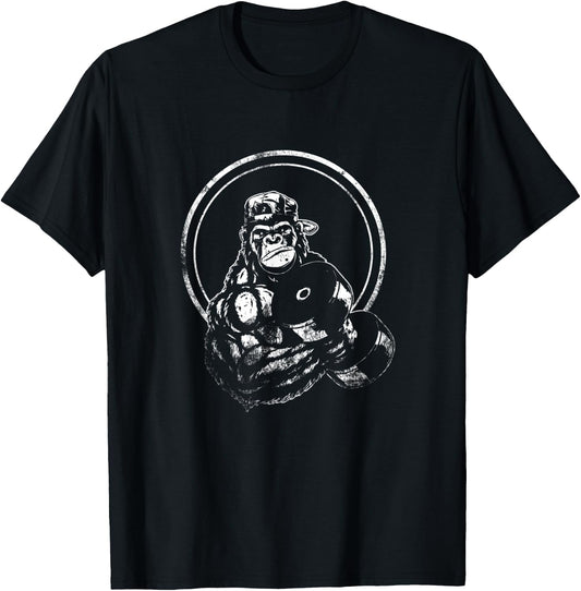 Gorilla Strength Weight Lifter Gym Body Builder Workout T-Shirt - T-Shirt | Black