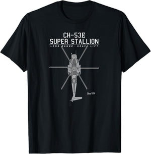 CH-53E Super Stallion Military Helicopter T-Shirt - T-Shirt | Black