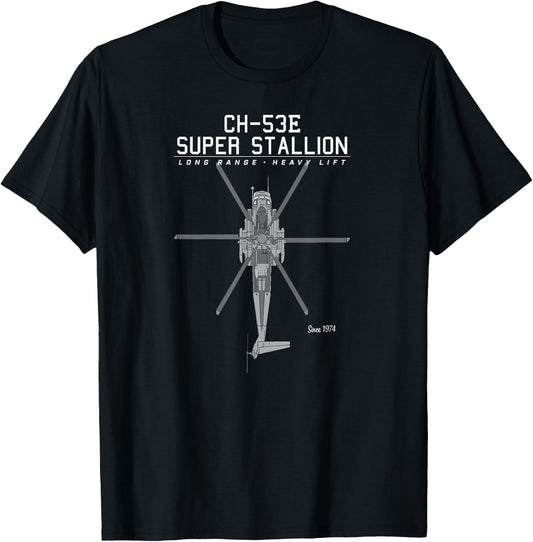 CH-53E Super Stallion Military Helicopter T-Shirt - T-Shirt | Black