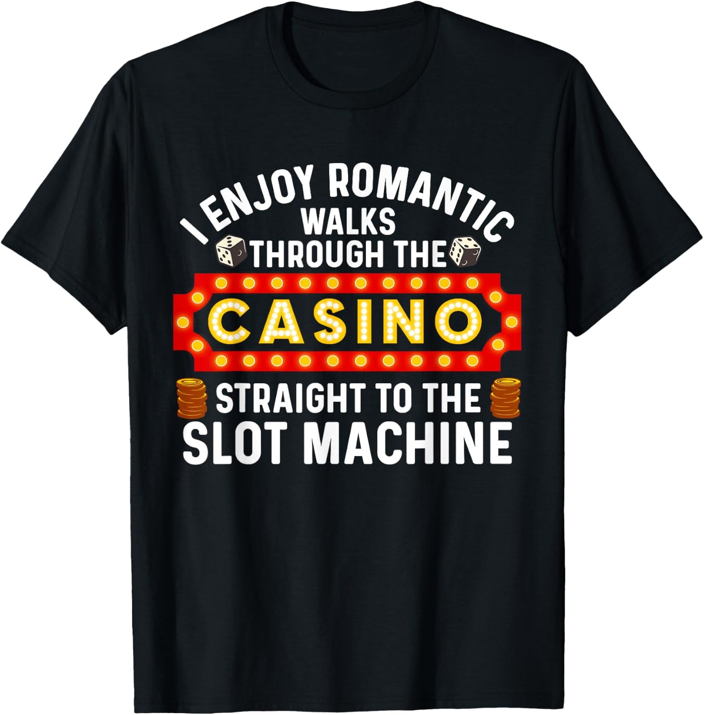 Funny Casino Designs Women Gambling Pun Game Lovers T-Shirt - T-Shirt | Black
