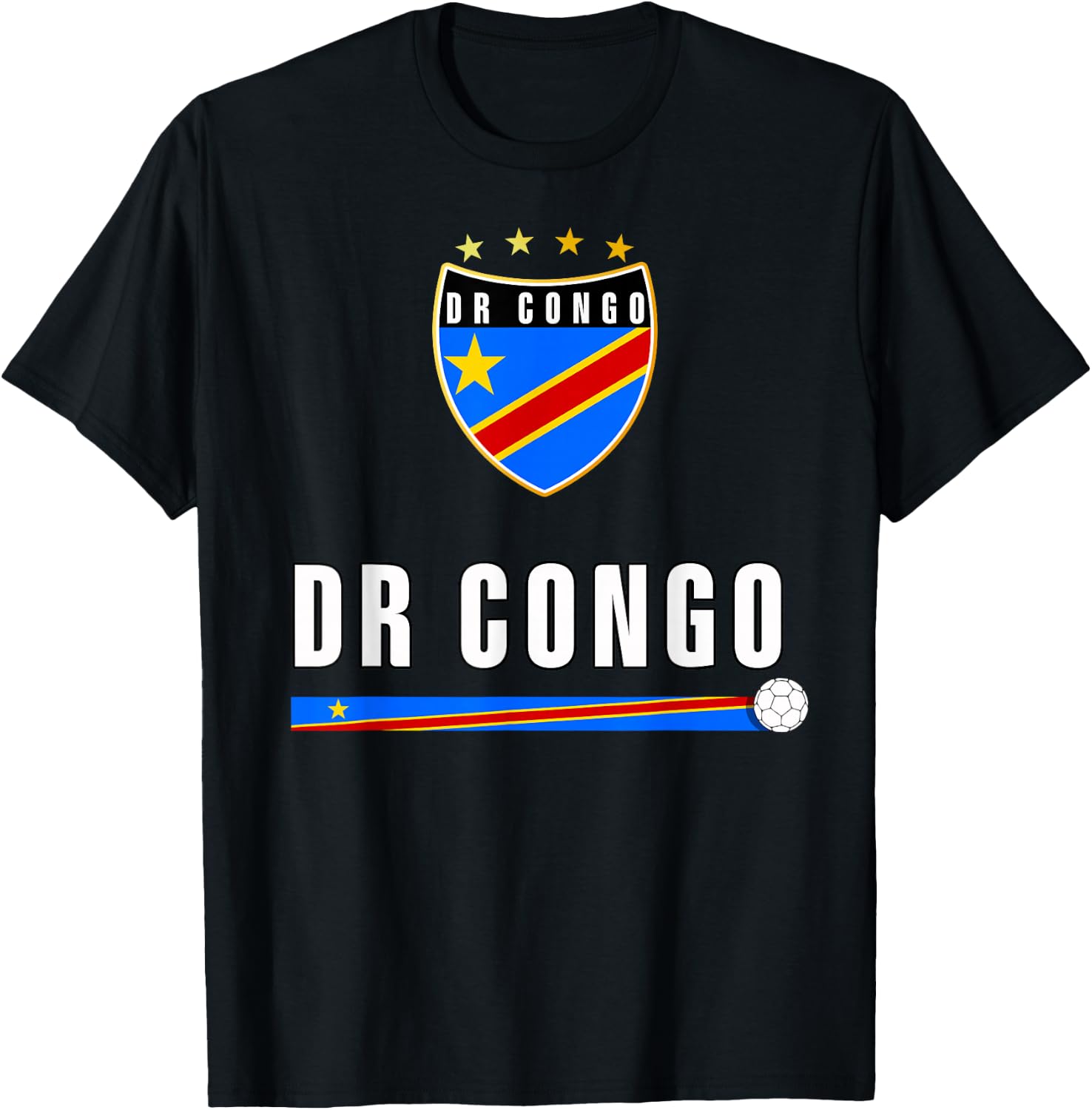 Retro DR Congo Flag Congolese Pride Lovers T-Shirt - T-Shirt | Black