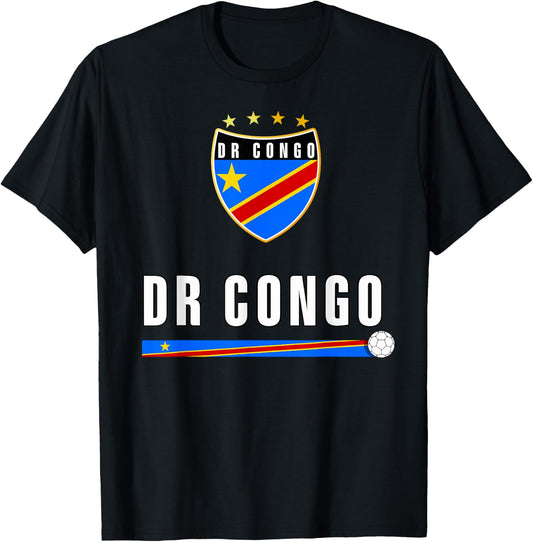 Retro DR Congo Flag Congolese Pride Lovers T-Shirt - T-Shirt | Black